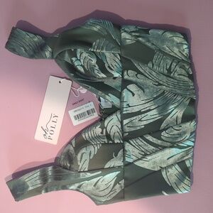 Oh Polly corset crop tank - olive green, size 4 (XS)